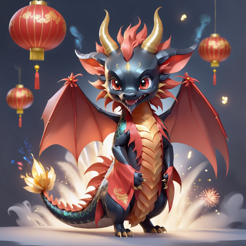 00862-1467853148-elemental creature, cute new year chinese dragon toothless, red and polished gold, paper lanterns, fireworks_lora_EnvyElementalS.webp